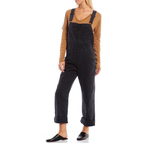 Free People Denim - Free People Ziggy Cotton Denim Square Overalls